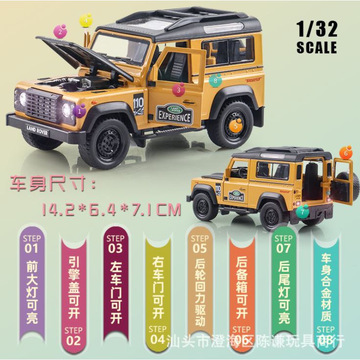 Mô hình xe kim loại Land Rover Defender 2016 tỷ lệ 1:32