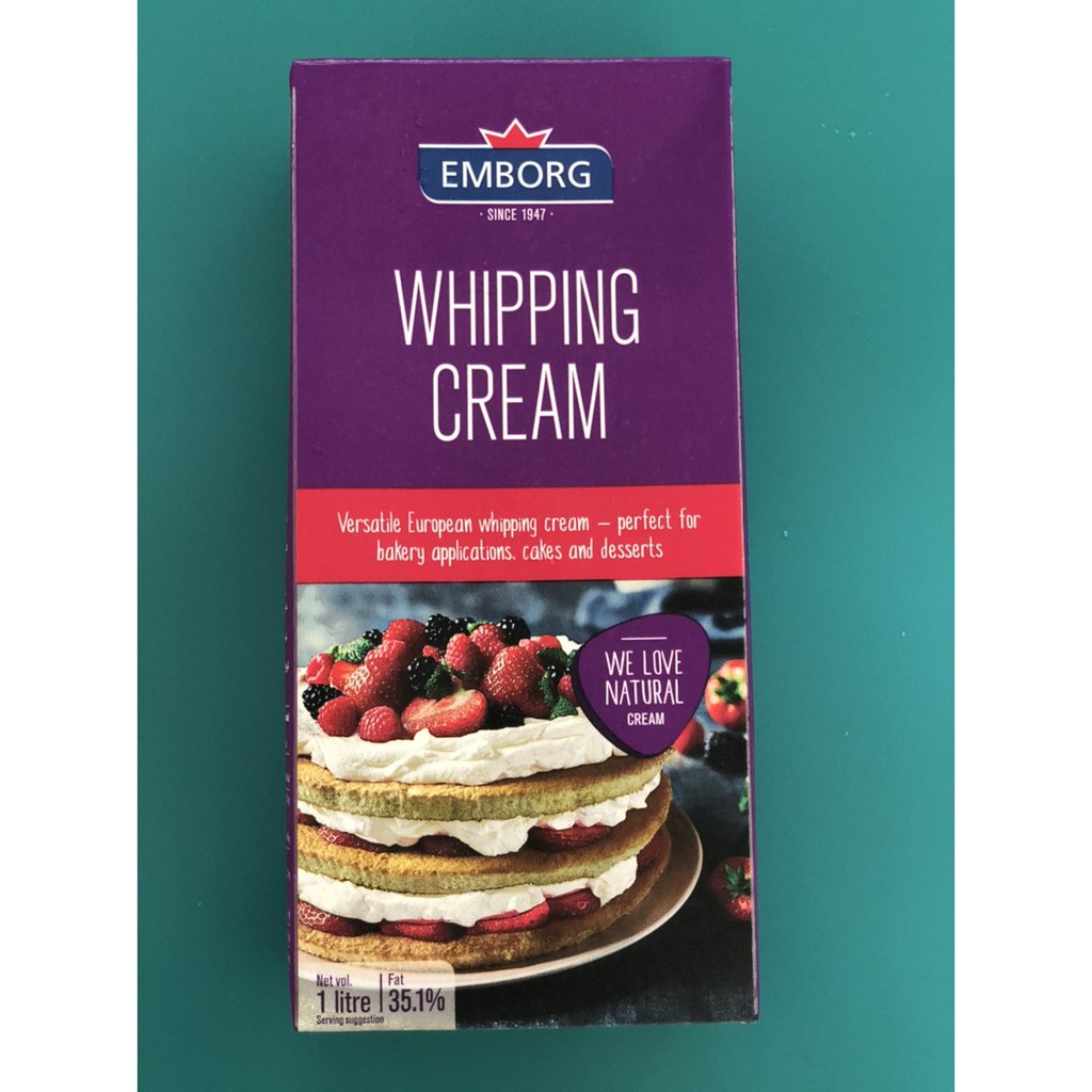 Whipping cream 1L hiệu Emborg - Kem sữa tươi hiệu độ béo 35%