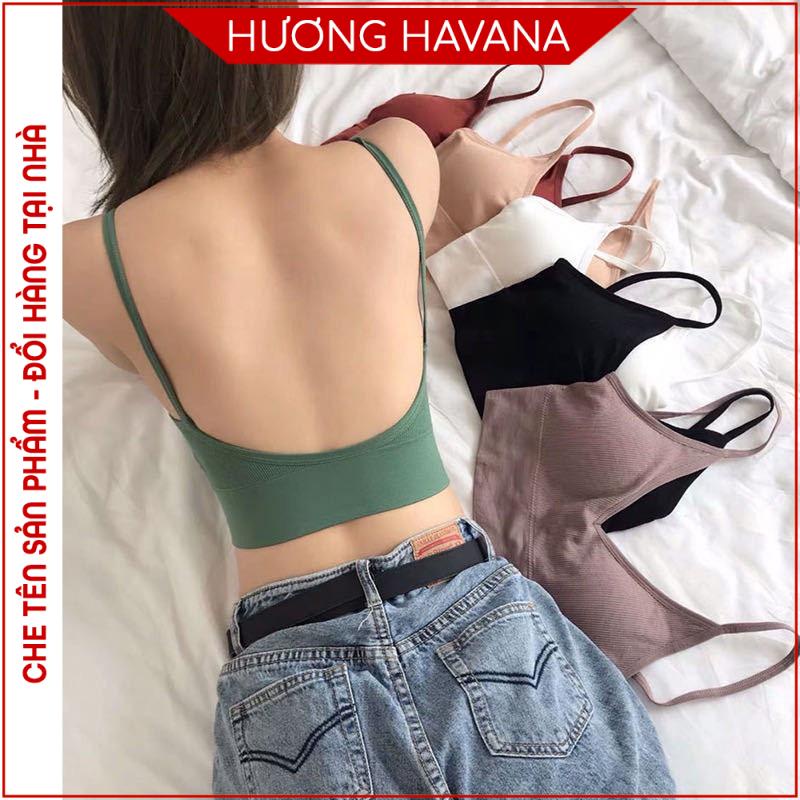 Áo lót nữ - Áo bra len tăm khoét lưng chữ u xuất nhật freesize FLA39