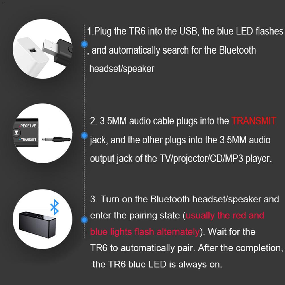 Thiết Bị Nhận Tín Hiệu Âm Thanh Bluetooth Không Dây V5.0 Aux Usb 3.5mm / Lcd Hỗ Trợ Rảnh Tay Tương Thích Với Tv / Pc