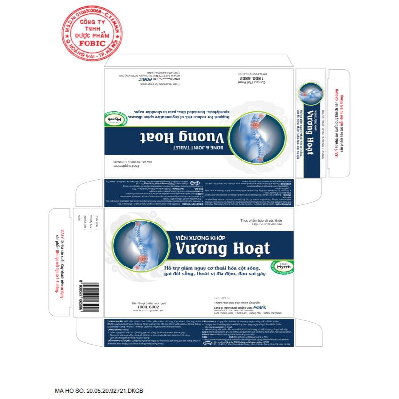 Viên xương khớp Vương Hoạt - hỗ trợ giảm thoái hóa cột sống, gai cột sống, thoát vị đĩa đệm - cvspharmacy