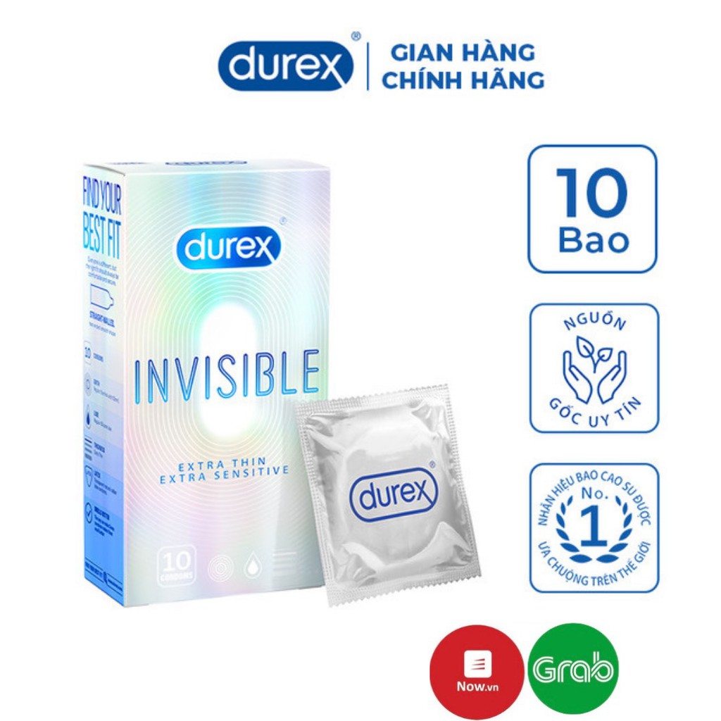 Bao cao su Durex Invisible siêu mỏng 10 cái SOI.OFFICIAL