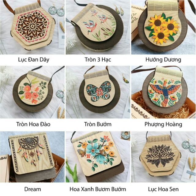Túi gỗ vintage - túi gỗ hand made | BigBuy360 - bigbuy360.vn