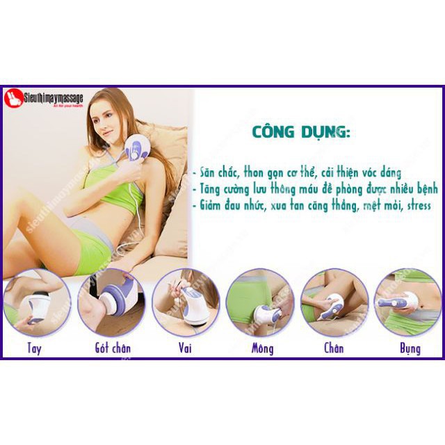 Máy Massage Cầm Tay Trị Liệu Relax & Spin Tone, Giúp Trị Liệu Đau Mỏi Vai Gáy, Tan Mỡ Bụng, Thư Giãn Mệt Mỏi