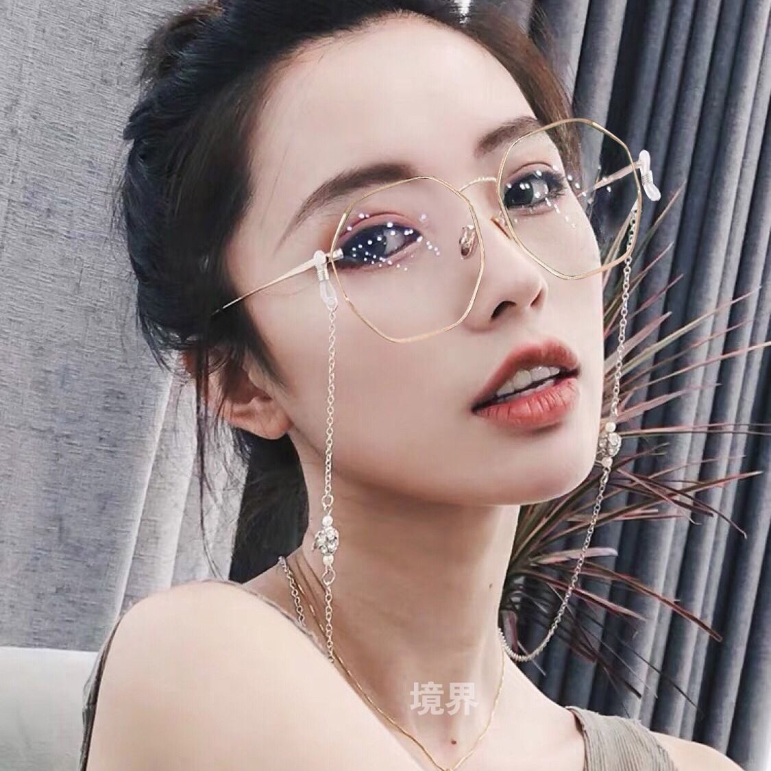 Internet Celebrity Glasses dai lian tiao Anti-Radiation Myopia Glasses Female Korean Tide Computer Eye Protection Polygon Plain Glasses Male wIQI