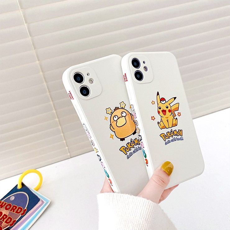 Ốp lưng iphone Pika & Psyduck cạnh vuông hình BVC 5s/6/6plus/6s/6splus/7/7plus/8/8plus/x/xr/xs/11/12/pro/max/plus/promax | BigBuy360 - bigbuy360.vn