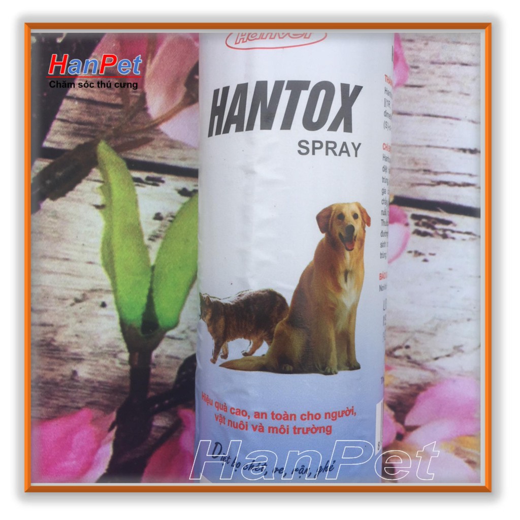 HN-HANTOX dạng xịt 300ml - trị ve, ghẻ, chấy, rận, bọ chét trên chó mèo - hanpet 310b