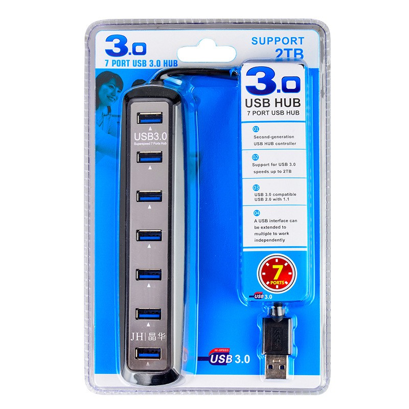 Bộ chia USB 3.0 ra 7 cổng USB 3.0 có nguồn rời - Jinghua Z432