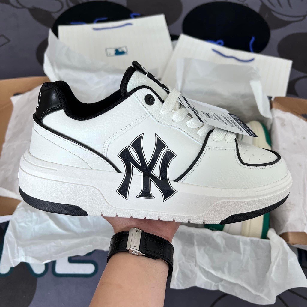 Giày MLB Chunky Liner New York Yankees White Black, Giày Sneaker MLB Chunky NY Đen Hàng Chuẩn Full Box