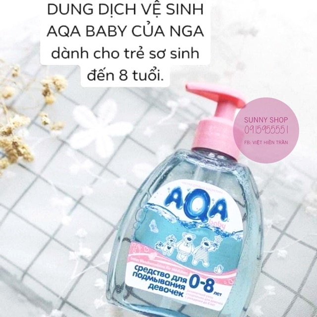 DUNG DỊCH VỆ SINH AQA CHO BÉ TỪ 0-8 TUỔI 250ML CHÍNH HÃNG - 9471