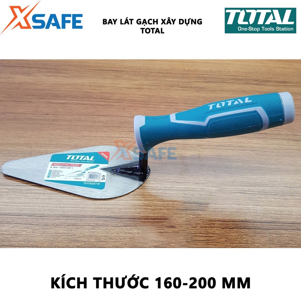 Bay lát gạch TOTAL Bay lát gạch xây dựng kích thước 6-8&quot;/160-200mm, tay cầm nhựa độ nhám vừa đủ, chắc tay - Chính hãng