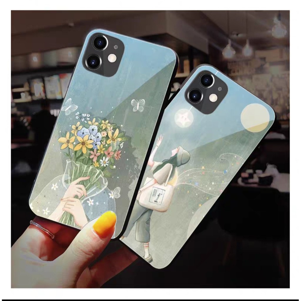 Ốp Lưng Kính Cô Gái 13ProMax 12ProMax 11ProMax XSMAX X XS 7Plus FUKISHOP