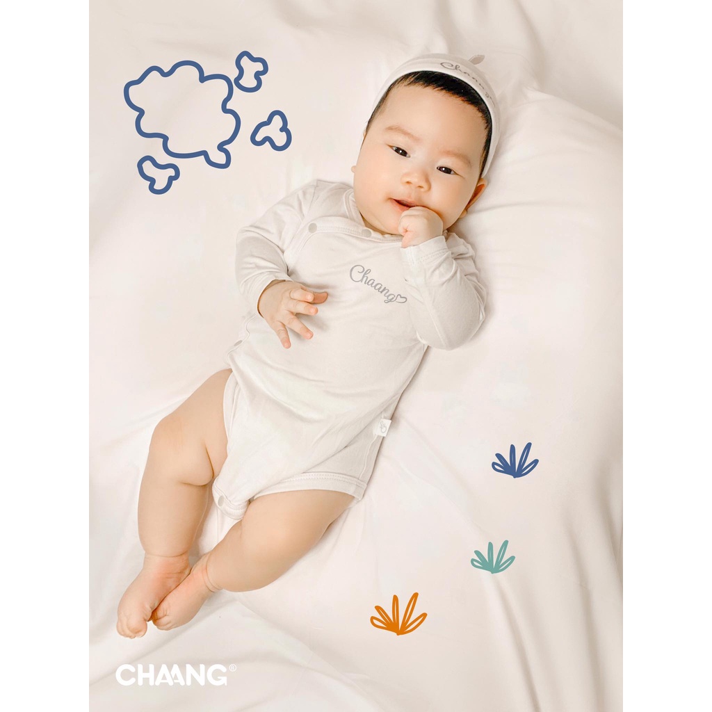 Set bodychip dài tay sơ sinh cúc chéo họa tiết Music Chaang