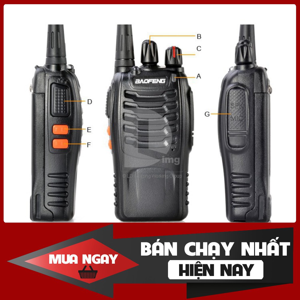 [FREESHIP] Bộ đàm Baofeng 888s ( bắt sóng xa 4km) - Hàng chất lượng, BH 3 tháng - Hàng chất lượng