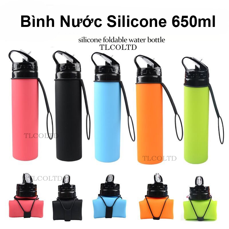 Bình nước silicone thể thao 550ml