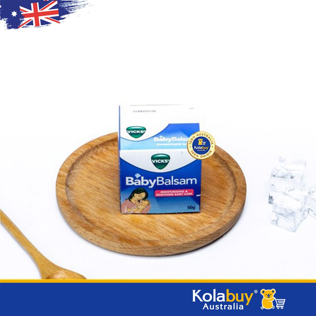 Dầu bôi ấm ngực của Úc Vicks Baby Balsam Decongestant Chest Rub 50g