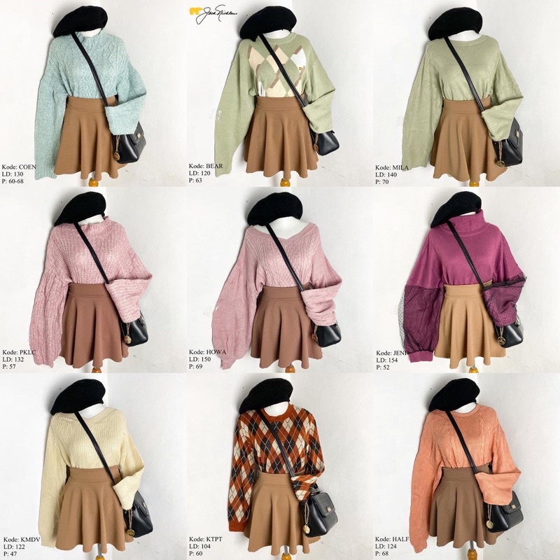 Bộ Sưu Tập Áo Len Đan | Chọn bằng Minky | Áo Sweater Dệt Kim Đan Len Lông Thú Dày Dặn Cao Cấp oversize Hàn Quốc Channel