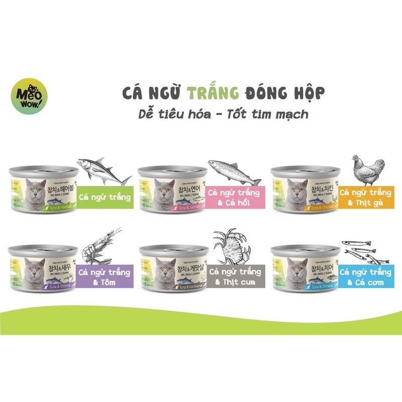 PATE MEOWOW CÁ NGỪ TRẮNG ĐÓNG HỘP DÀNH CHO MÈO 80GR - MÌ STORE