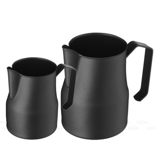 Volcano Ca đánh sữa Motta màu đen Teflon Inox 304 mũi tròn