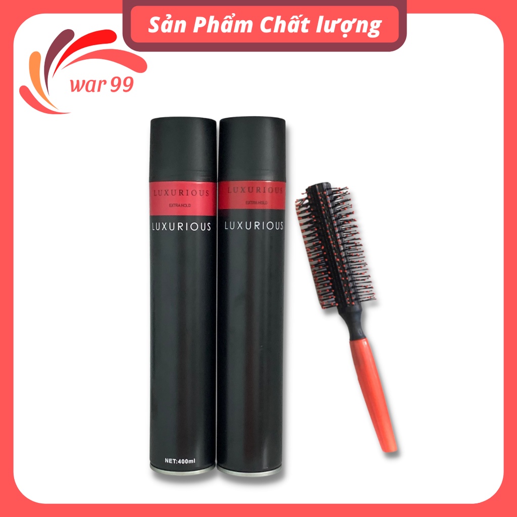 Gôm xịt tóc nam tạo kiểu giữ nếp LUXURIOUS kèm sáp vuốt tóc nam tặng lược tp01