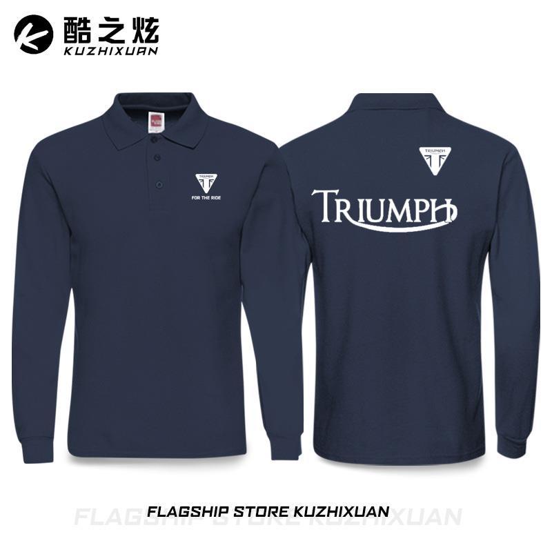 Triumph Áo Thun polo Dài Tay Thời Trang Đi Xe Mô Tô t120 t100 bobber