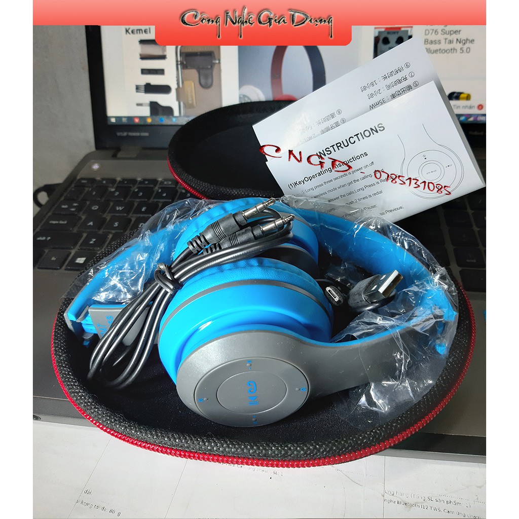 [COMBO Siêu Chất] Tai nghe bluetooth 5.0 P47 + túi đựng tai nghe, dẫn đầu phong cách âm nhạc, trẻ trung sành | BigBuy360 - bigbuy360.vn