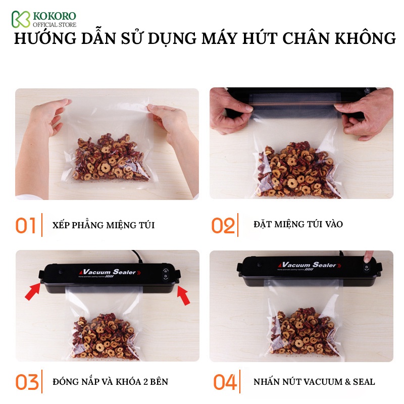 Máy Hút Chân Không, Máy Hút Chân Không Mini Vacuum Sealer ( Tặng 10 Túi 17x25cm )