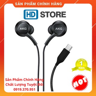 Tai nghe AKG Note 10 Note 20 S20 chân Type C chính hãng Note 10 Plus, S20 plus, S20 Ultra tặng 4 nút tai phụ