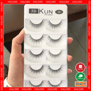 Lông mi giả tự nhiên Kun 5D 10 5 cặp cao cấp chuyên dùng cho makeup