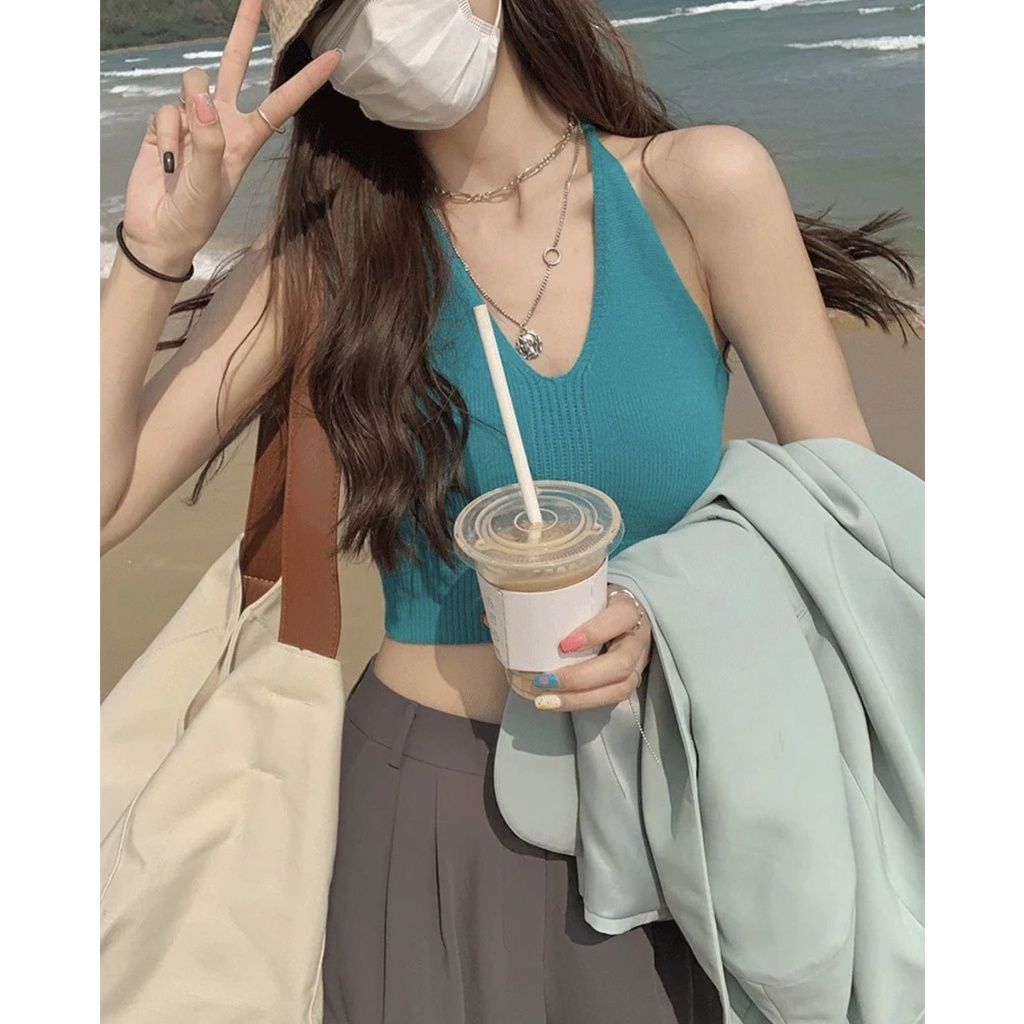 áo yếm nữ cá tính croptop buộc dây nhiều màu Quảng châu