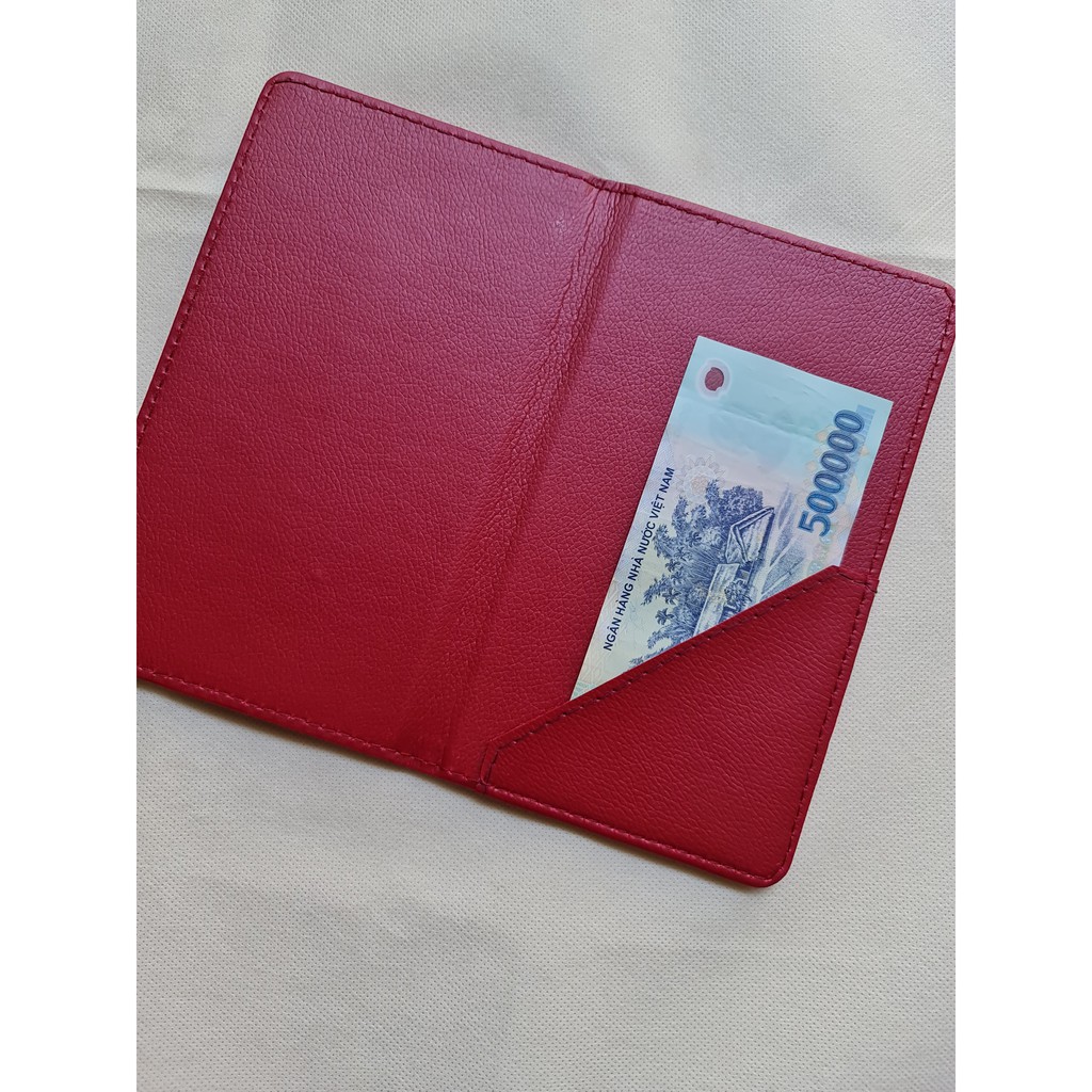 Bìa da kẹp bill tính tiền 1 ngăn, may quanh siêu bền 11x20 cm