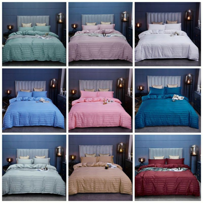 Bộ chăn ga gối cotton  kẻ sọc 3F dầy dặn _loại I _  chuyên dành cho khách sạn ( chát chọn mẫu)