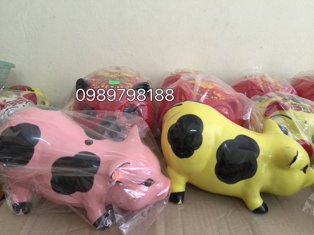Heo khử chì heo tiết kiệm Gốm sứ Bát Tràng cao cấp dài 23cm