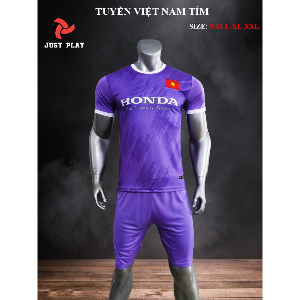 (GIÁ TẬN XƯỞNG) Bộ quần áo bóng đá thể thao Việt Nam Tím 2021