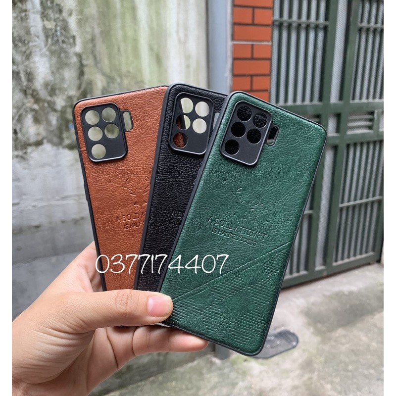 Ốp lưng giả da cho Oppo Reno 5F, A94 in họa tiết hiêu siêu đẹp