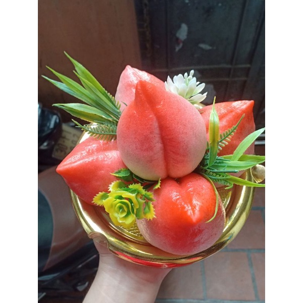 Bánh bao đào tiên, túi tiền và thỏi vàng set 5 quả