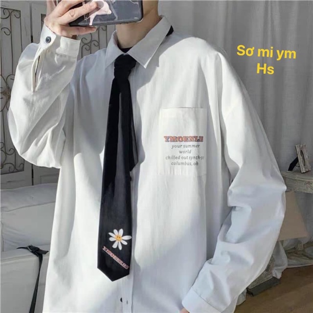 Áo sơ mi cavat hoa cúc