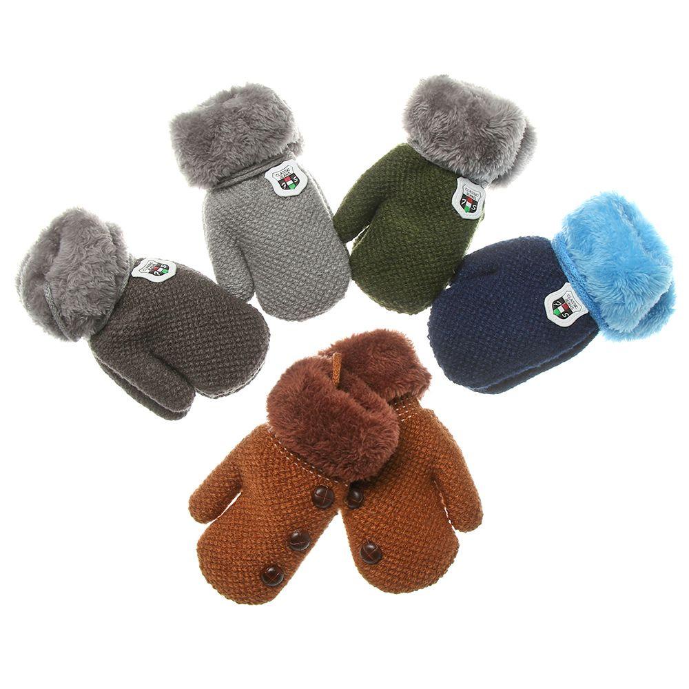 Găng Tay Lót Nhung Họa Tiết Hoạt Hình Dễ Thương Cho Bé 1 Tuổi