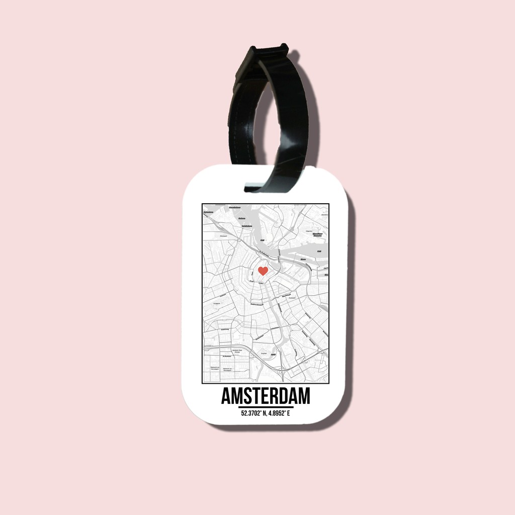 Travel tag cho túi xách/balo du lịch in hình Love City - Amsterdam