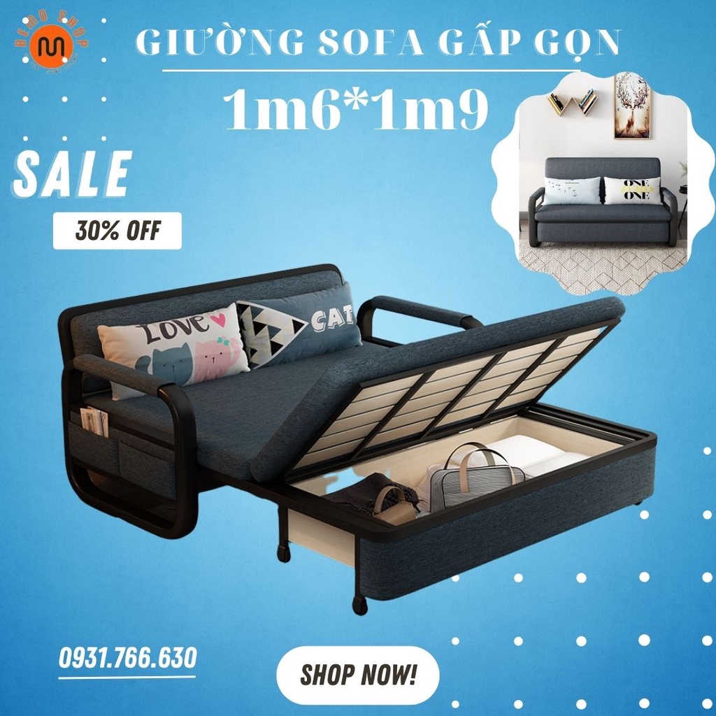 Ghế Sofa Giường Gấp Gọn Đa Năng Giúp Tiết Kiệm Không Gian ,Ghế Sofa Bed Khung Thép Chắc Chắn Chịu Tải Lớn, Giường Gấp