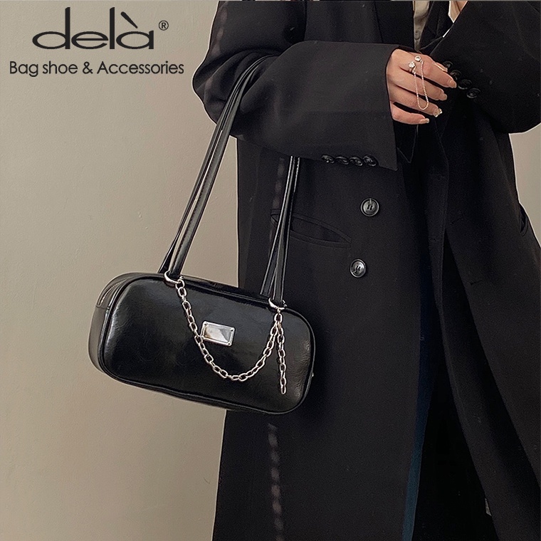 Dela Túi Đeo Chéo Da Sáp Dầu Hình Vuông Cỡ Lớn Phong Cách Thời Trang Cho Nữ