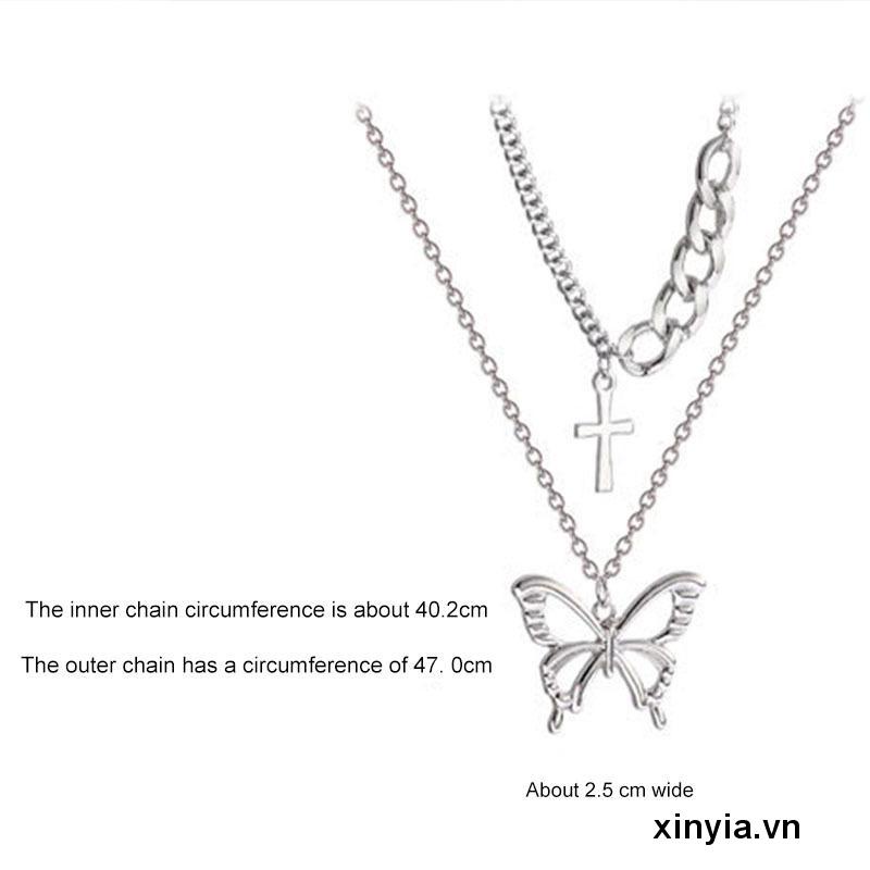 Vòng cổ Nhiều Lớp Họa Tiết Bươm Bướm Thời Trang Cho Nữ