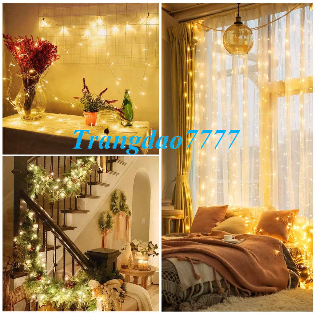 Dây Đèn Led Đom Đóm Fairy Light Trang Trí Tiệc Quấn Cây Thông Noel Mai Đào