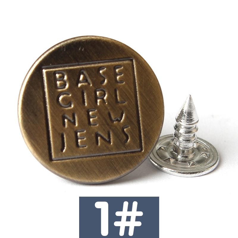 Nút Kim Loại Hình Chữ I Gắn Quần Jean/Áo Khoác denim diy