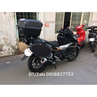 Combo thùng xe Winner X, thùng Givi E43NTL_ADV, baga HRV Winner X, thùng giữa Givi G12N và túi cặp hông Givi EA101B