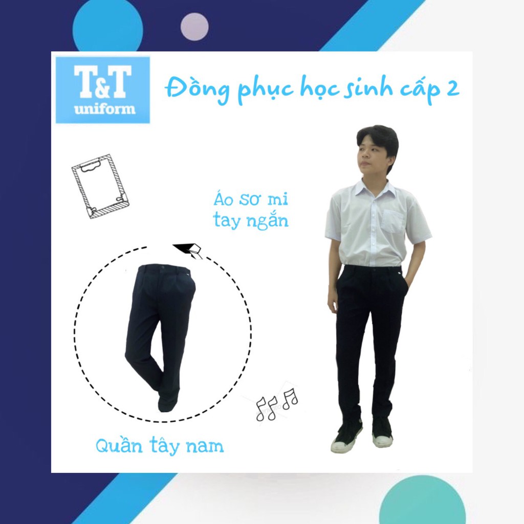 QUẦN TÂY NAM ĐỒNG PHỤC HỌC SINH CẤP 1-2-3 T&T HÀNG LOẠI 1 THẤM HÚT MỒ HÔI TỐT MẶC RẤT MÁT