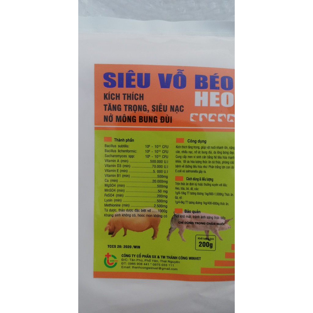 Siêu Vỗ Béo Heo ( Lợn) 1kg/1 túi | BigBuy360 - bigbuy360.vn
