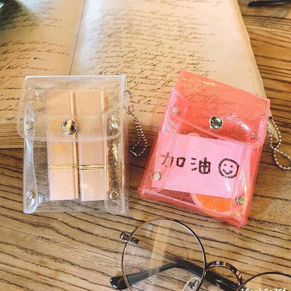 Túi Đựng Son Môi Bằng PVC Trong Suốt Đính Kim Sa Lấp Lánh 26Ede