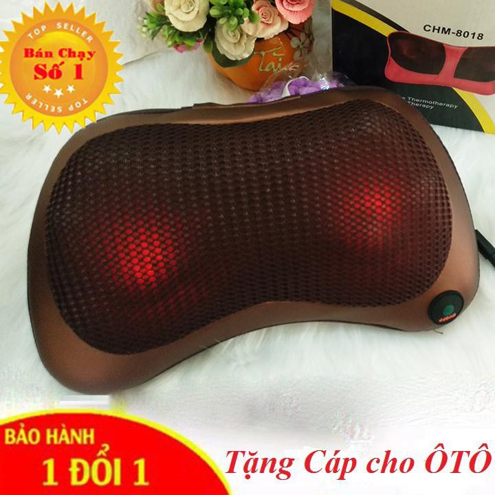 [SHOP MỚI - GIÁ SỈ]MÁY 2 CHIỀU MASSAGE  - Gối MASSAGE Hồng Ngoại 8 BI - LOẠI TỐT  - Tặng Cáp cho