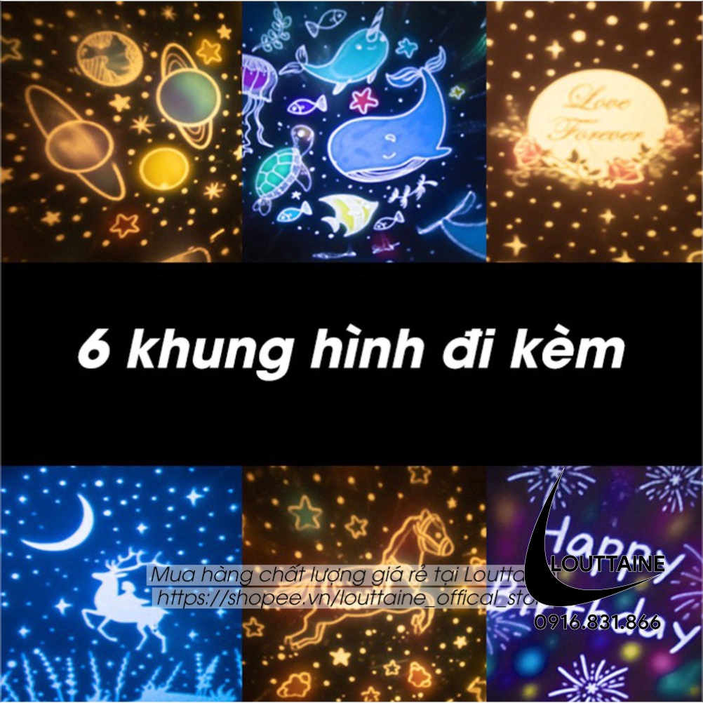Đèn Ngủ Thông Minh Cho Bé | Đèn Vũ Trụ Ngàn Sao Tự Xoay Tặng Kèm 6 Khung Hình | Decor Chiếu Vũ Trụ Thiên Hà Mẫu Mới 2021